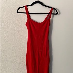Naked wardrobe midi red dress